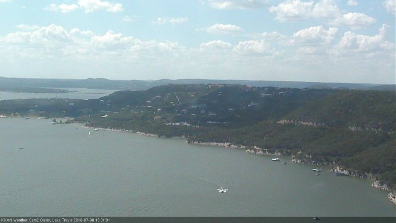 Lake Travis webcam, July 30, 2016 3:30 PM CT