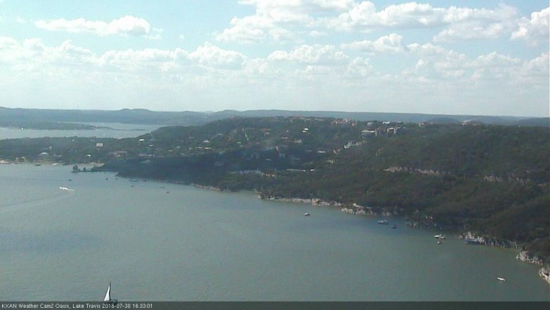 Lake Travis webcam, July 30, 2016 3:45 PM CT