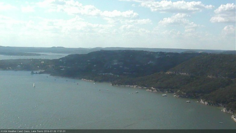 Lake Travis webcam, July 30, 2016 4:05 PM CT