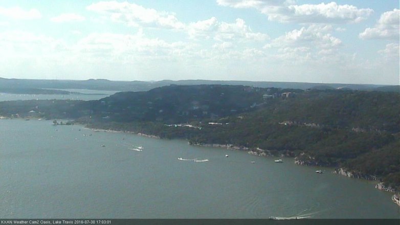 Lake Travis webcam, July 30, 2016 4:20 PM CT