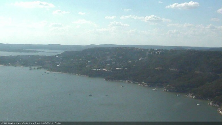 Lake Travis webcam, July 30, 2016 4:45 PM CT