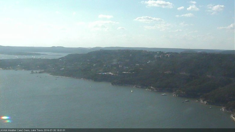 Lake Travis webcam, July 30, 2016 5:20 PM CT