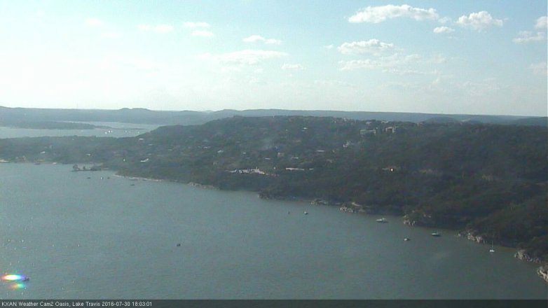 Lake Travis webcam, July 30, 2016 5:25 PM CT