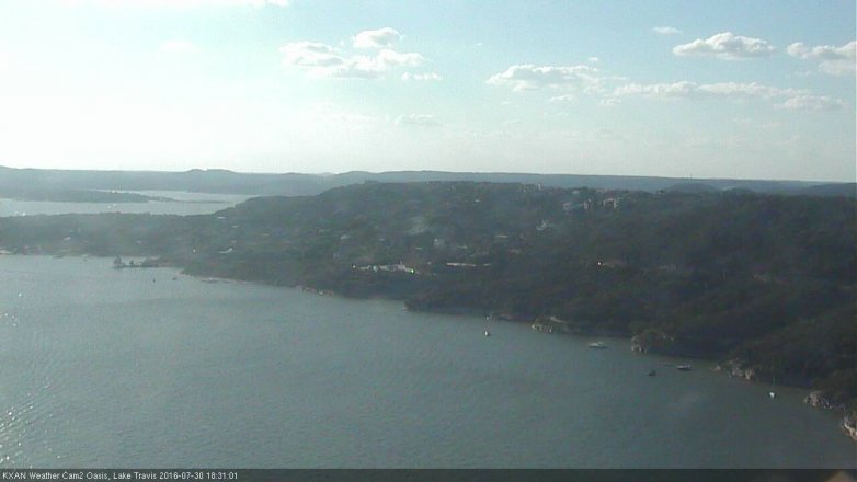 Lake Travis webcam, July 30, 2016 5:40 PM CT