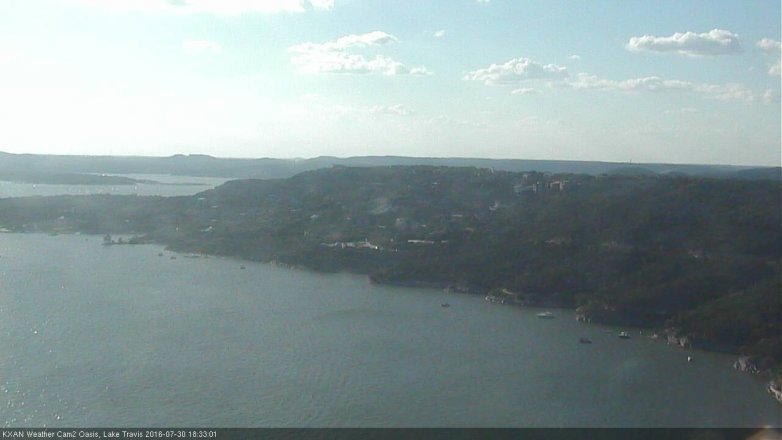 Lake Travis webcam, July 30, 2016 5:45 PM CT
