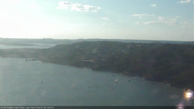 Lake Travis webcam, July 30, 2016 6:25 PM CT