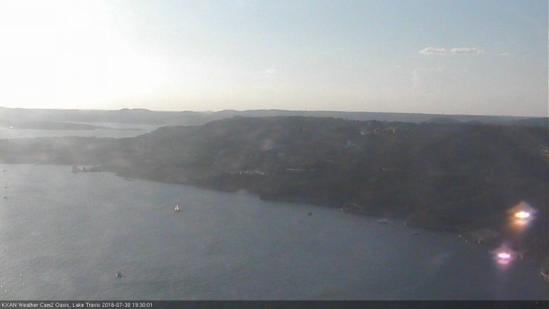 Lake Travis webcam, July 30, 2016 6:45 PM CT
