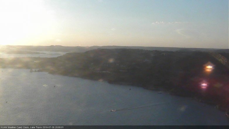 Lake Travis webcam, July 30, 2016 7:30 PM CT