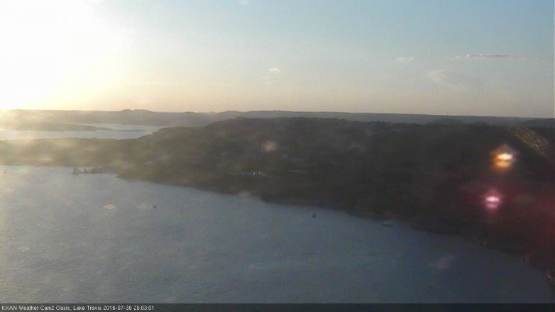 Lake Travis webcam, July 30, 2016 7:35 PM CT
