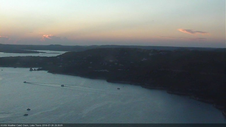 Lake Travis webcam, July 30, 2016 7:40 PM CT