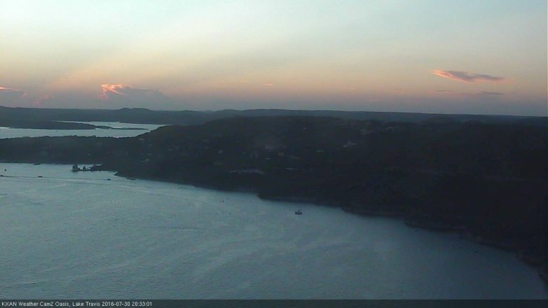 Lake Travis webcam, July 30, 2016 7:45 PM CT