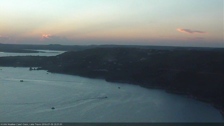 Lake Travis webcam, July 30, 2016 7:55 PM CT