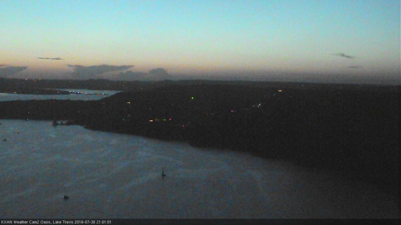 Lake Travis webcam, July 30, 2016 8:10 PM CT