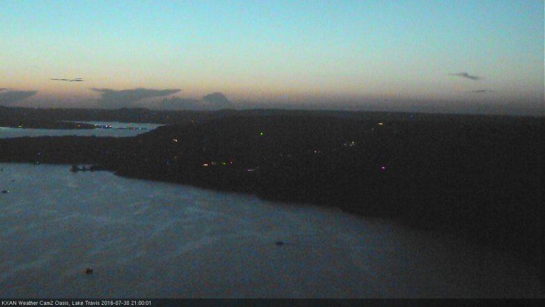Lake Travis webcam, July 30, 2016 8:25 PM CT