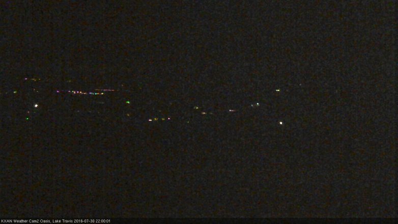 Lake Travis webcam, July 30, 2016 9:10 PM CT