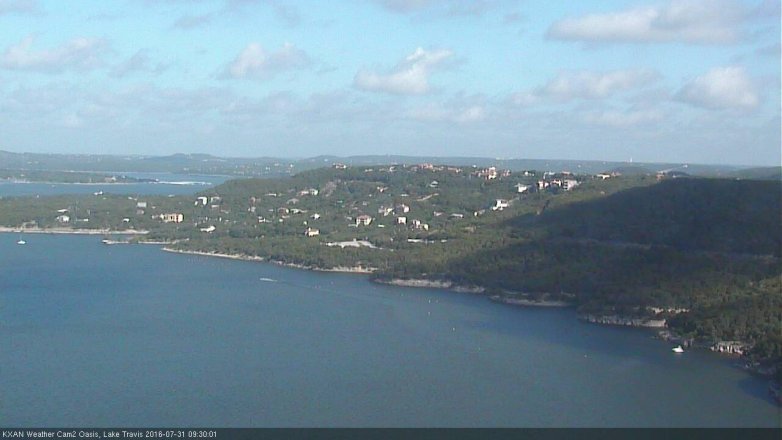 Lake Travis webcam, July 31, 2016 9:00 AM CT
