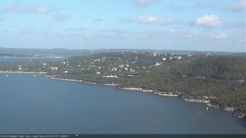 Lake Travis webcam, July 31, 2016 9:10 AM CT