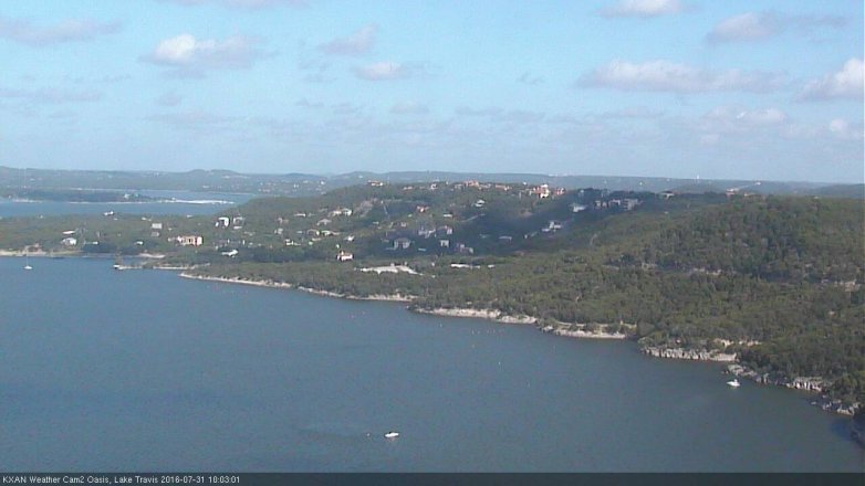 Lake Travis webcam, July 31, 2016 9:15 AM CT