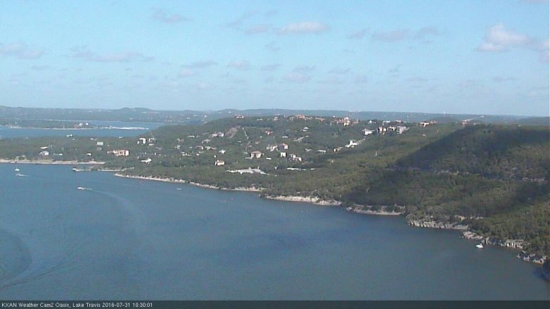 Lake Travis webcam, July 31, 2016 9:40 AM CT