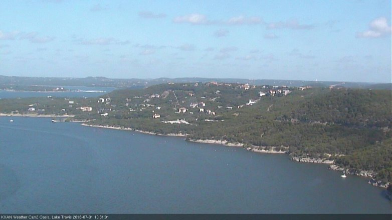 Lake Travis webcam, July 31, 2016 9:45 AM CT