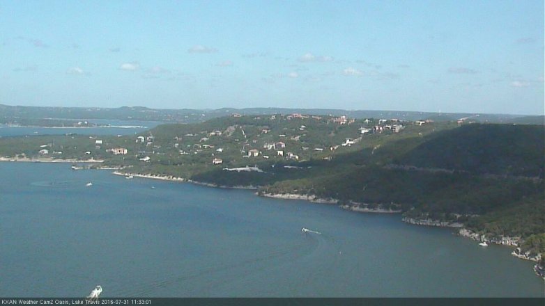 Lake Travis webcam, July 31, 2016 11:05 AM CT