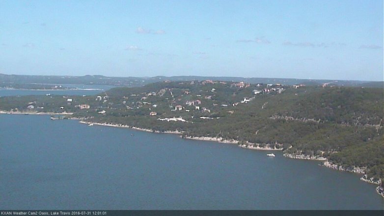 Lake Travis webcam, July 31, 2016 11:15 AM CT