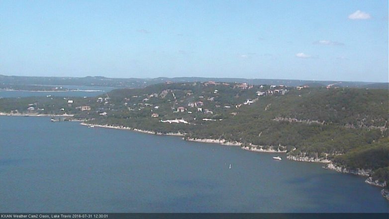 Lake Travis webcam, July 31, 2016 12:00 PM CT