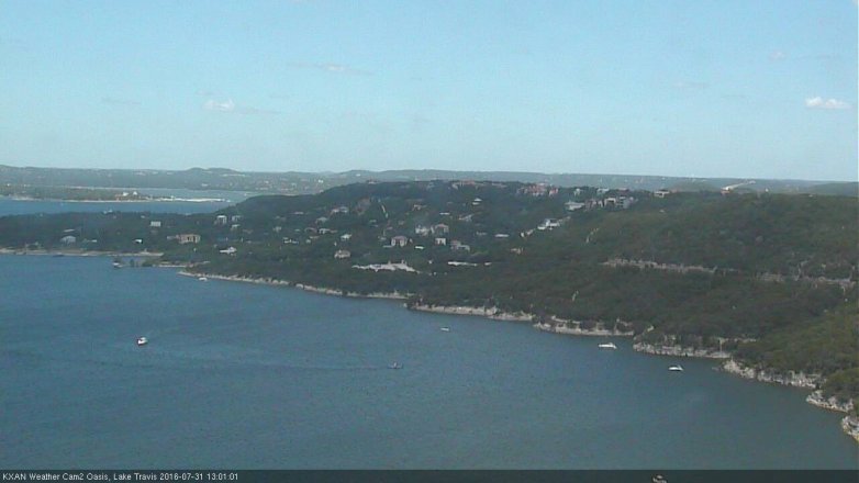 Lake Travis webcam, July 31, 2016 12:15 PM CT