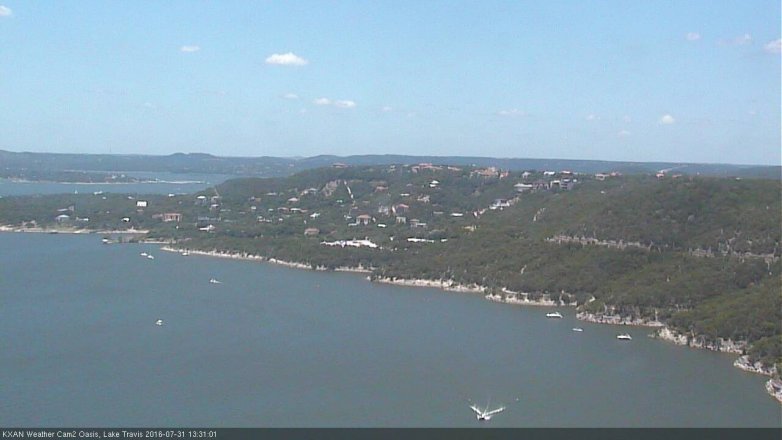 Lake Travis webcam, July 31, 2016 12:45 PM CT