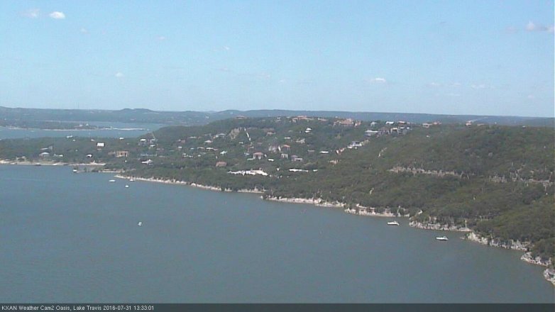 Lake Travis webcam, July 31, 2016 12:50 PM CT