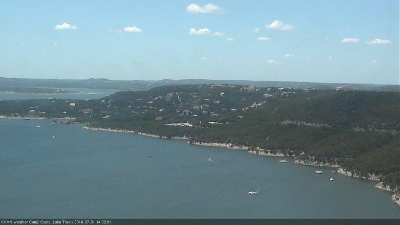 Lake Travis webcam, July 31, 2016 1:10 PM CT