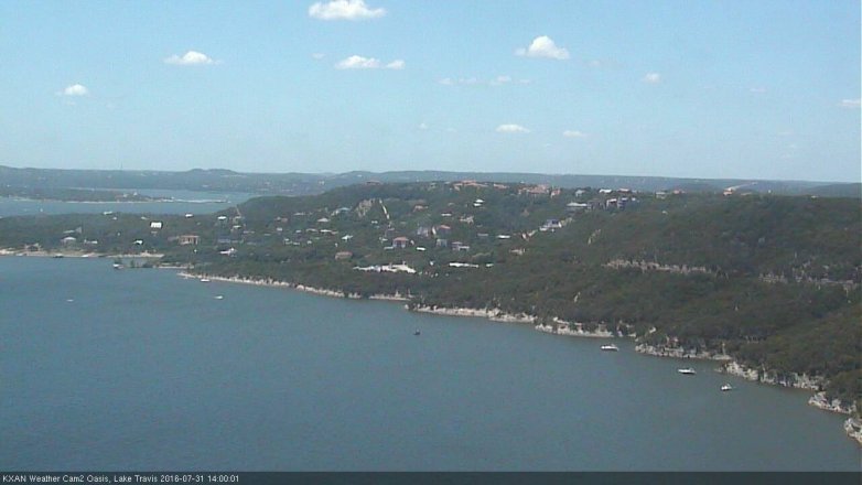 Lake Travis webcam, July 31, 2016 1:15 PM CT