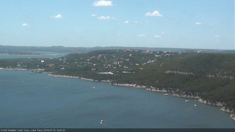 Lake Travis webcam, July 31, 2016 1:20 PM CT