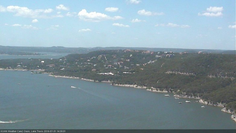 Lake Travis webcam, July 31, 2016 1:45 PM CT