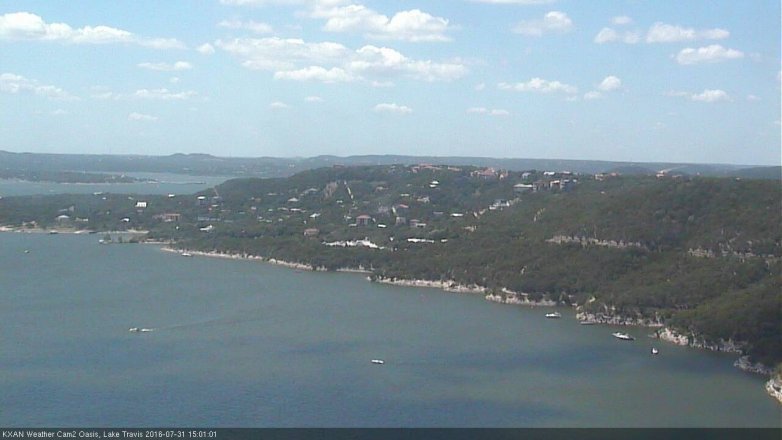 Lake Travis webcam, July 31, 2016 2:10 PM CT