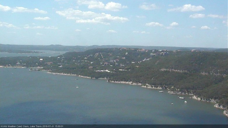 Lake Travis webcam, July 31, 2016 2:20 PM CT