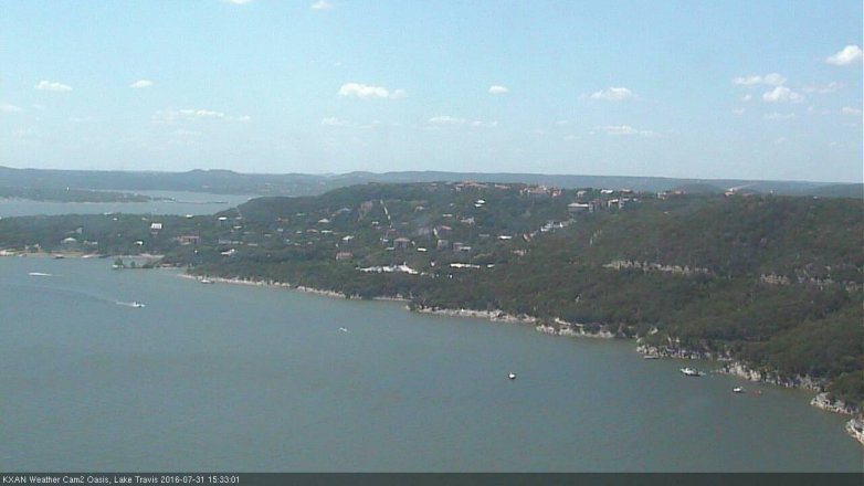 Lake Travis webcam, July 31, 2016 2:50 PM CT