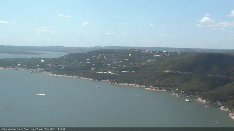 Lake Travis webcam, July 31, 2016 3:00 PM CT