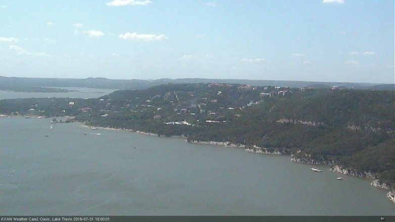 Lake Travis webcam, July 31, 2016 3:30 PM CT