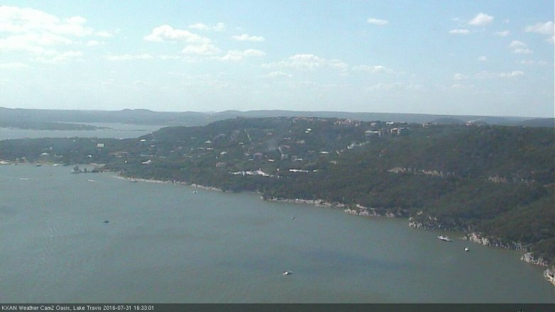 Lake Travis webcam, July 31, 2016 3:50 PM CT