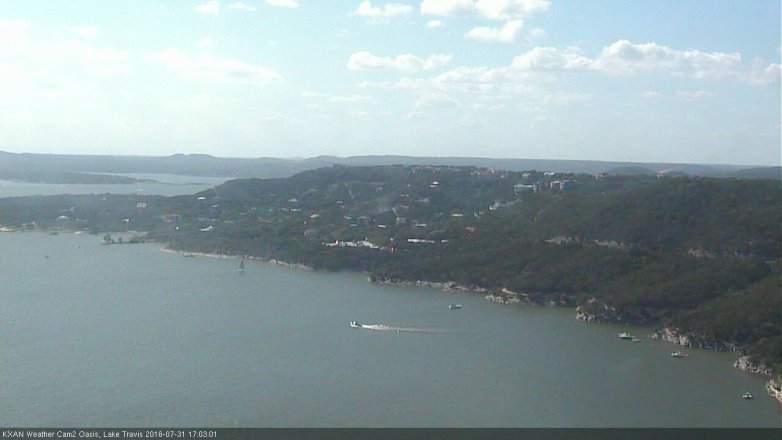 Lake Travis webcam, July 31, 2016 4:20 PM CT