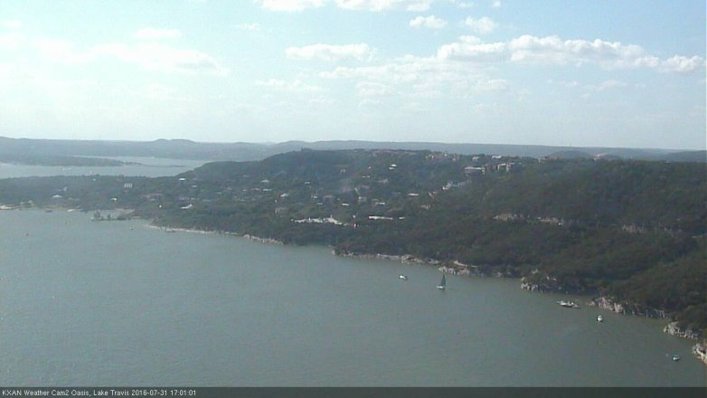 Lake Travis webcam, July 31, 2016 4:25 PM CT