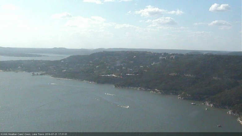 Lake Travis webcam, July 31, 2016 4:35 PM CT