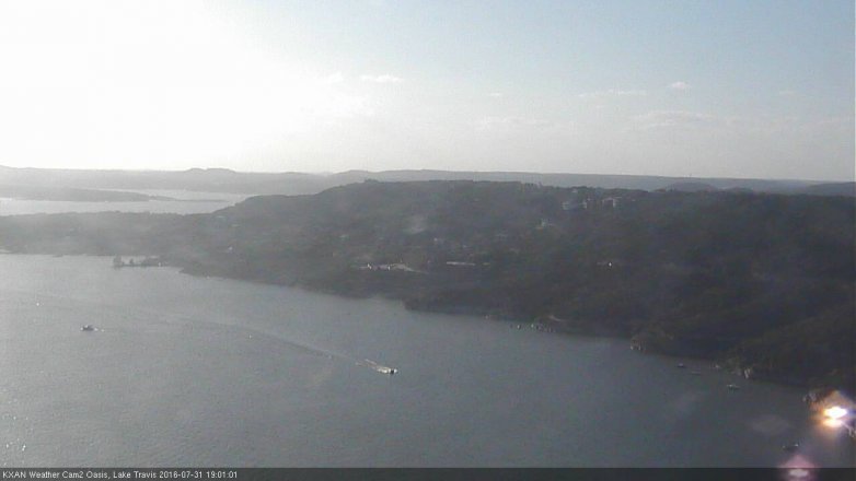 Lake Travis webcam, July 31, 2016 6:05 PM CT
