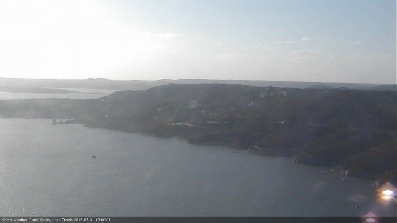 Lake Travis webcam, July 31, 2016 6:20 PM CT