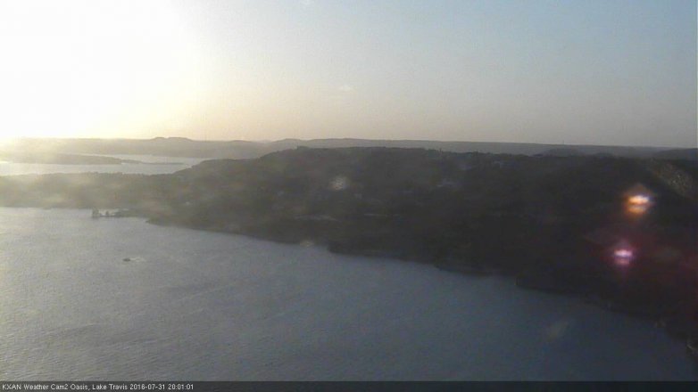 Lake Travis webcam, July 31, 2016 7:25 PM CT