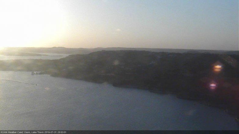 Lake Travis webcam, July 31, 2016 7:35 PM CT