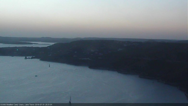 Lake Travis webcam, July 31, 2016 7:40 PM CT
