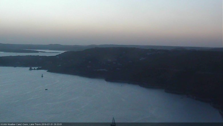 Lake Travis webcam, July 31, 2016 8:00 PM CT