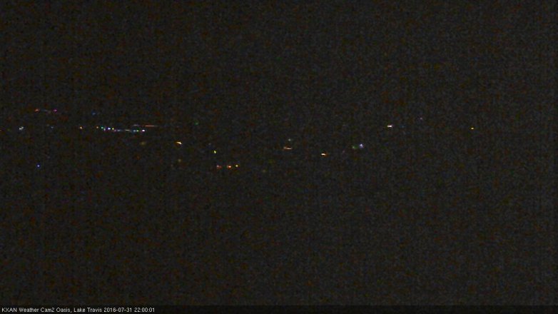 Lake Travis webcam, July 31, 2016 9:15 PM CT